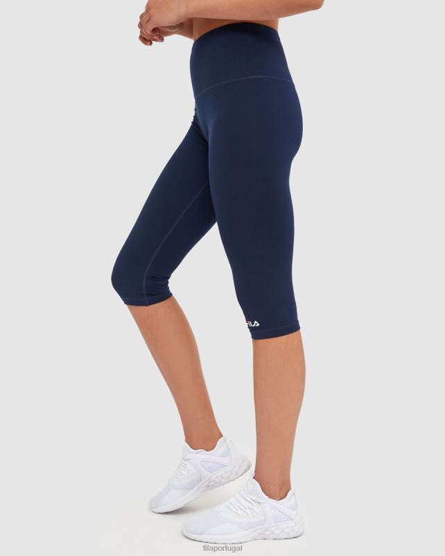 PPH0J2886 nova marinha FILA nova calça capri feminina clássica azul marinho fila