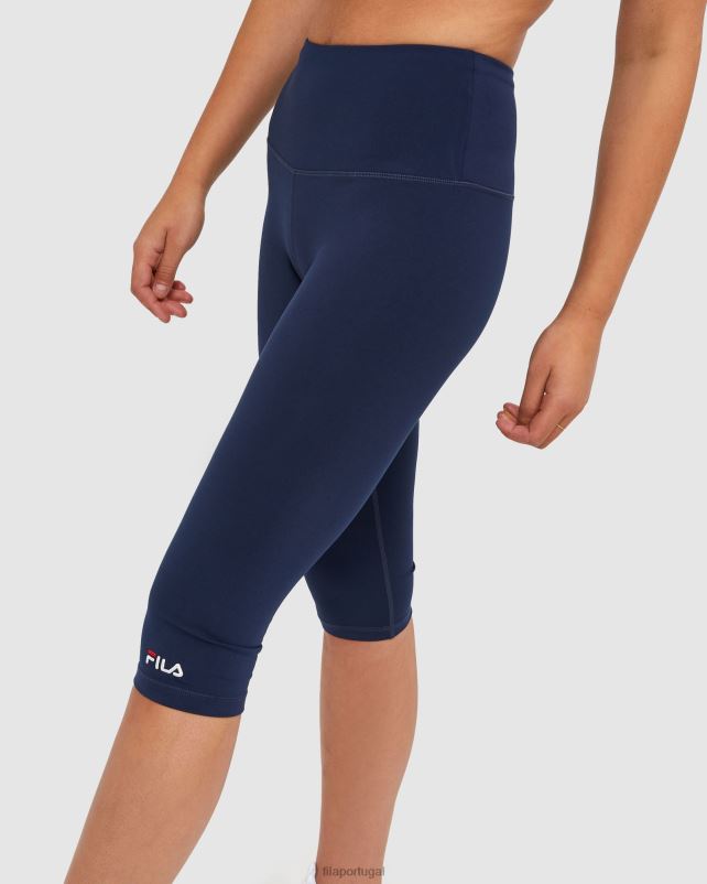 PPH0J2886 nova marinha FILA nova calça capri feminina clássica azul marinho fila