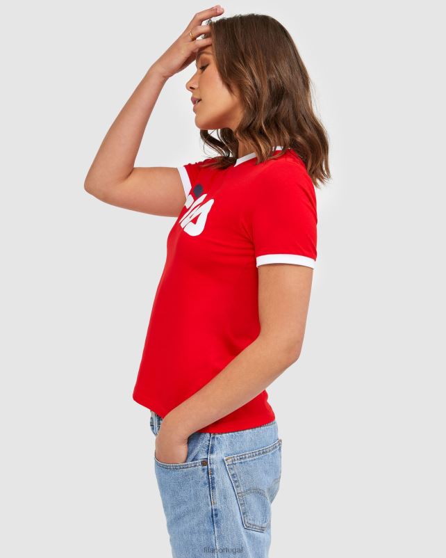 PPH0J2895 vermelho FILA camiseta vermelha fila classic feminina