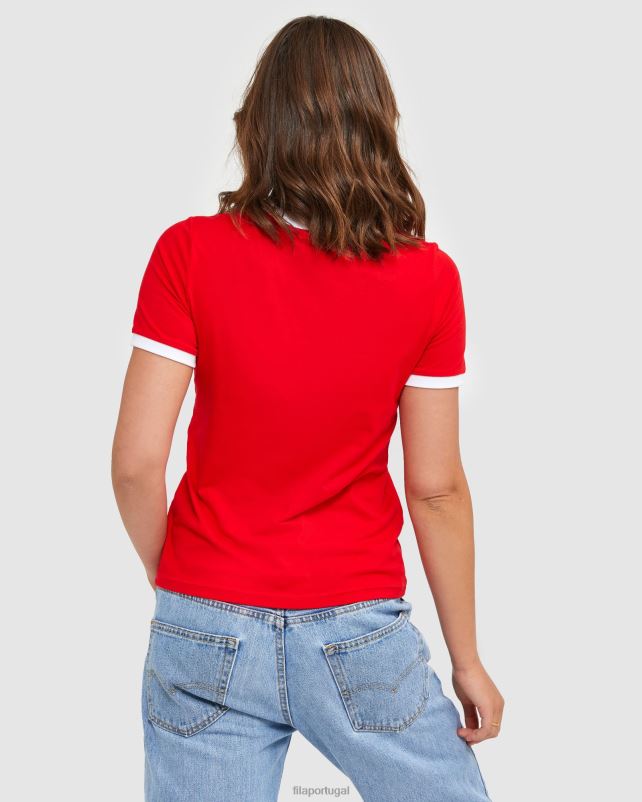 PPH0J2895 vermelho FILA camiseta vermelha fila classic feminina
