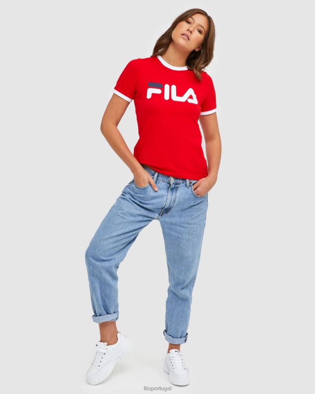 PPH0J2895 vermelho FILA camiseta vermelha fila classic feminina
