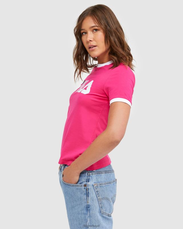 PPH0J2897 beterraba FILA camiseta ringer feminina clássica fila de beterraba