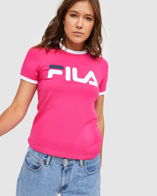 PPH0J2897 beterraba FILA camiseta ringer feminina clássica fila de beterraba