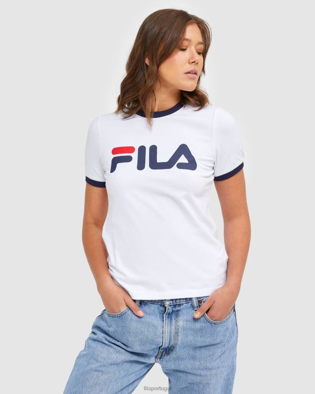 PPH0J2901 branco FILA camiseta fila clássica feminina branca