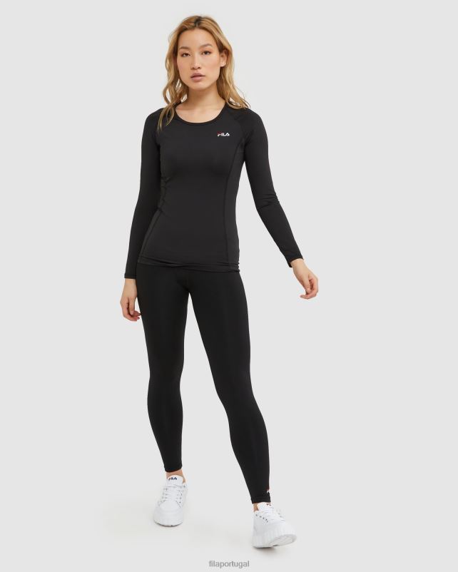 PPH0J2905 preto FILA camiseta fila classic feminina preta