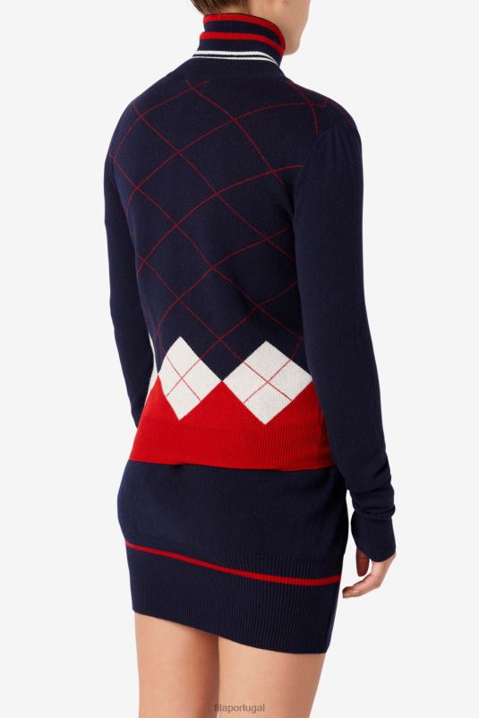 PPH0J2933 marinho/branco/vermelho FILA suéter full zip azul marinho/branco/vermelho fila