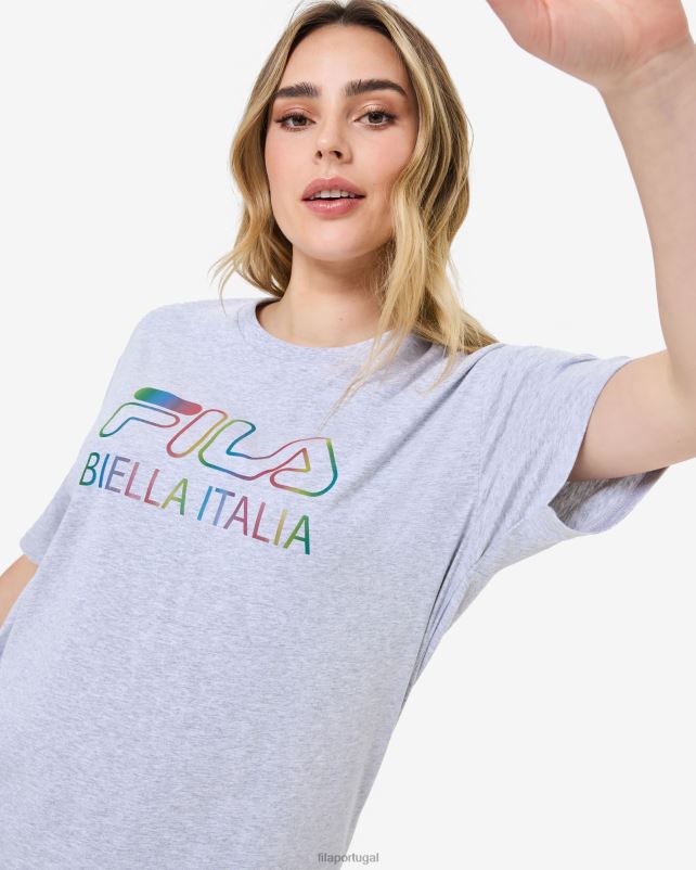 PPH0J2940 mármore cinza claro FILA camiseta fila cinza marle maddy oversized