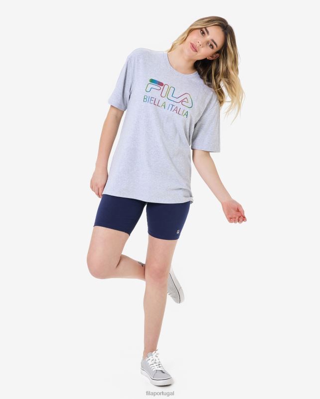 PPH0J2940 mármore cinza claro FILA camiseta fila cinza marle maddy oversized