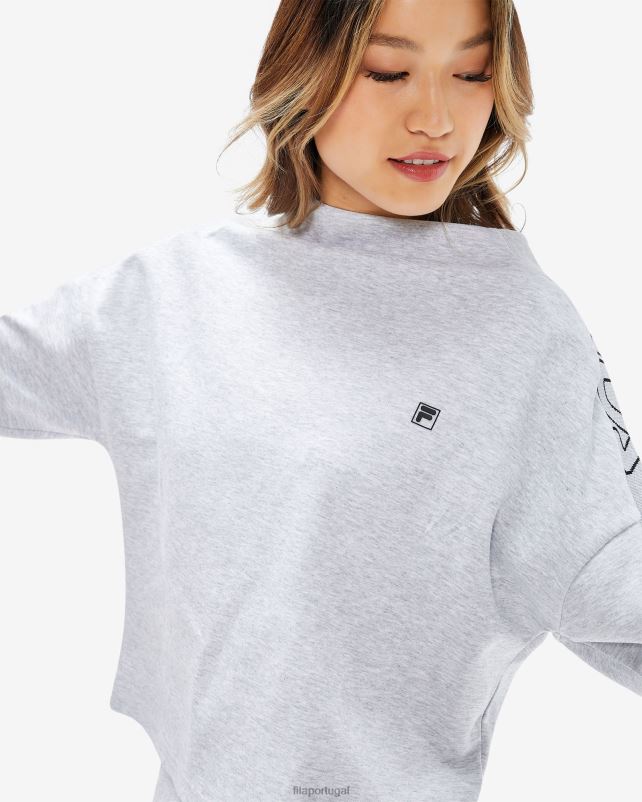 PPH0J2961 mármore cinza claro FILA blusa chiara feminina marle fila cinza claro