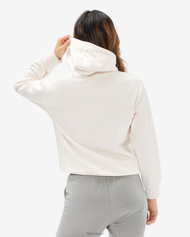 PPH0J2964 Creme de coco FILA casaco fila de capuz com emblema de coco creme feminino