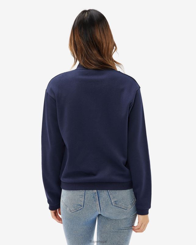 PPH0J2965 marinha FILA emblema fila feminino qtr zip azul marinho