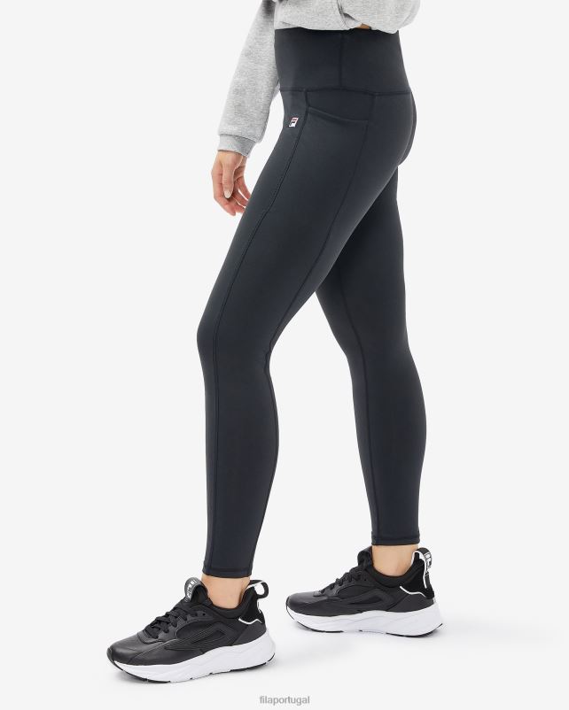 PPH0J2982 preto FILA emblema feminino preto fila 20 tight