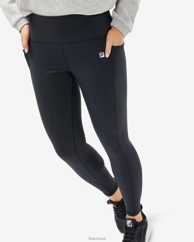 PPH0J2982 preto FILA emblema feminino preto fila 20 tight
