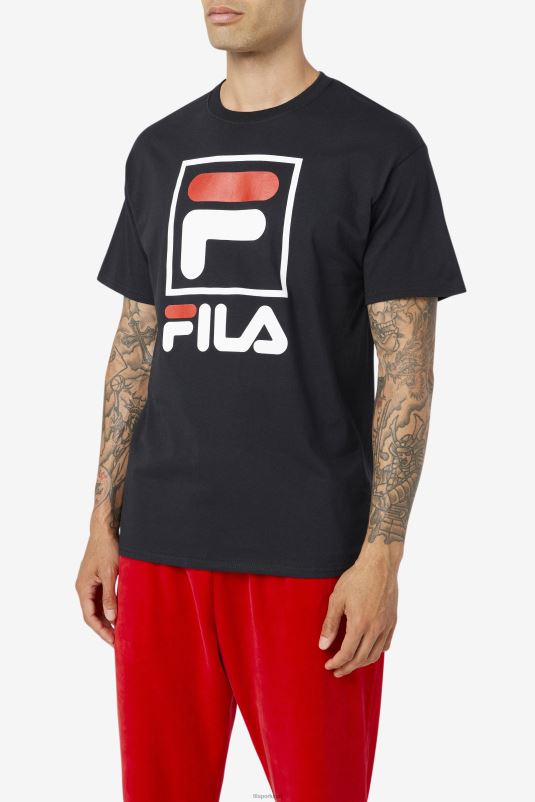 PPH0J304 preto/branco/vermelho FILA camiseta fila preta/branca/vermelha