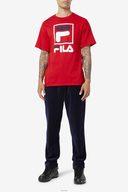 PPH0J306 vermelho/branco/marinho FILA camiseta stacked vermelha/branca/marinho fila