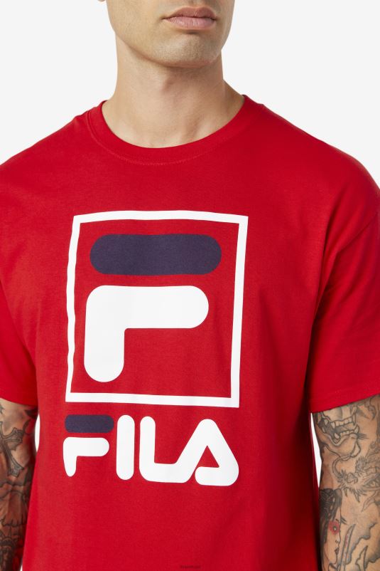 PPH0J306 vermelho/branco/marinho FILA camiseta stacked vermelha/branca/marinho fila
