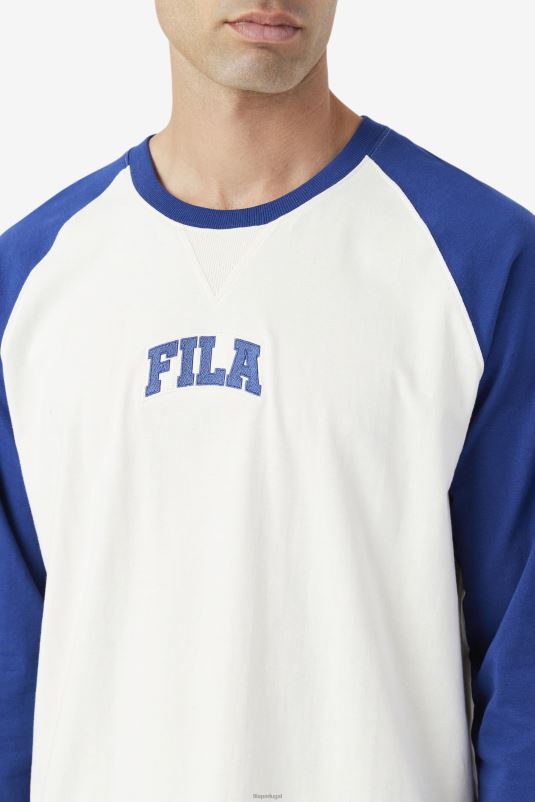 PPH0J307 gardênia/azul FILA fila chet raglan tee gardênia/azul