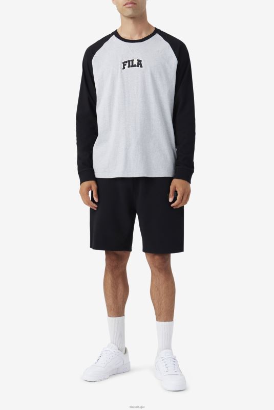 PPH0J308 cinza claro marga/preto FILA chet camiseta raglan fila cinza claro marga/preto