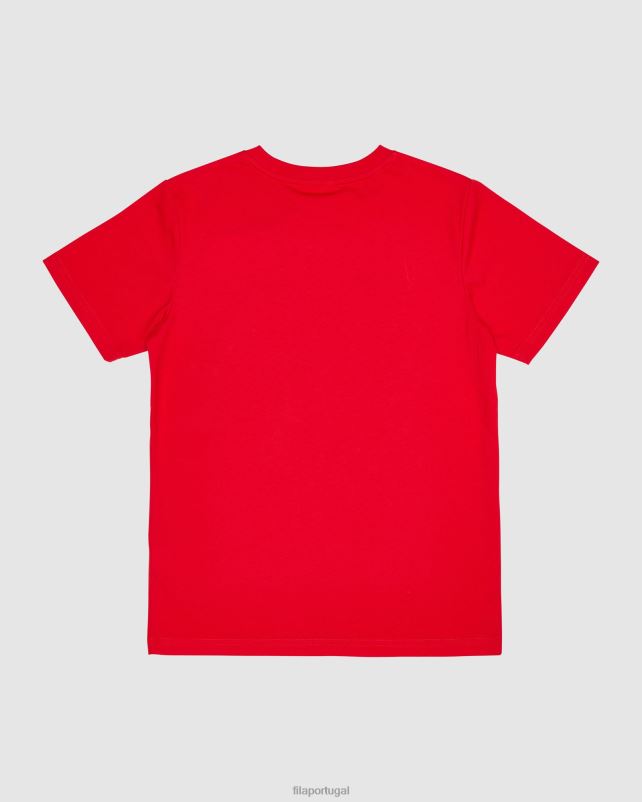 PPH0J3098 vermelho FILA camiseta infantil clássica fila vermelha