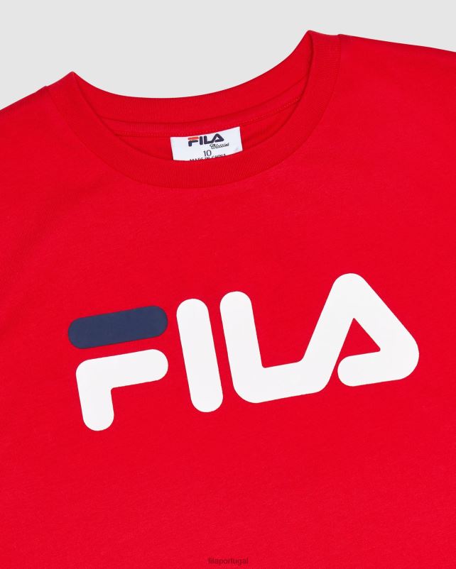 PPH0J3098 vermelho FILA camiseta infantil clássica fila vermelha
