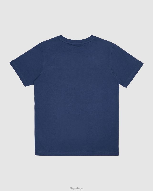PPH0J3099 nova marinha FILA nova camiseta infantil clássica fila azul marinho