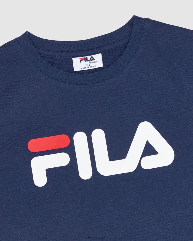 PPH0J3099 nova marinha FILA nova camiseta infantil clássica fila azul marinho