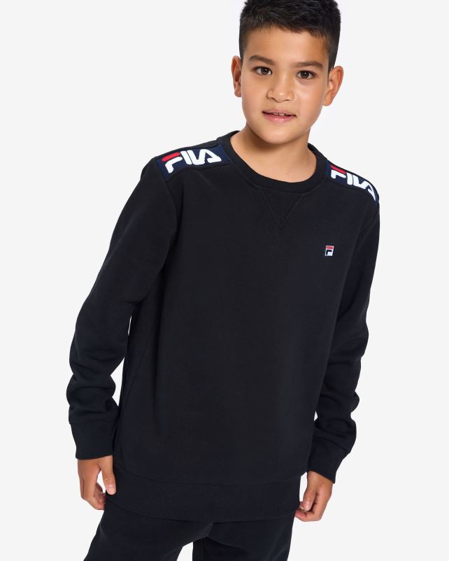 PPH0J3107 preto FILA emblema infantil 20 crew preto fila