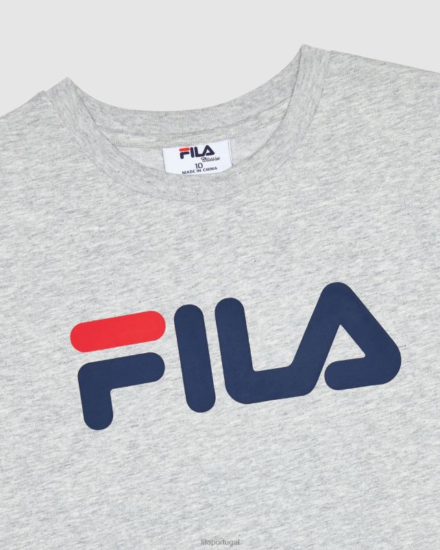 PPH0J3113 mármore prateado FILA camiseta infantil clássica silver marle fila