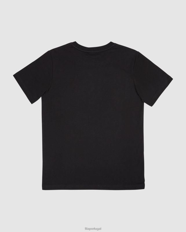 PPH0J3114 preto FILA camiseta infantil clássica preta fila