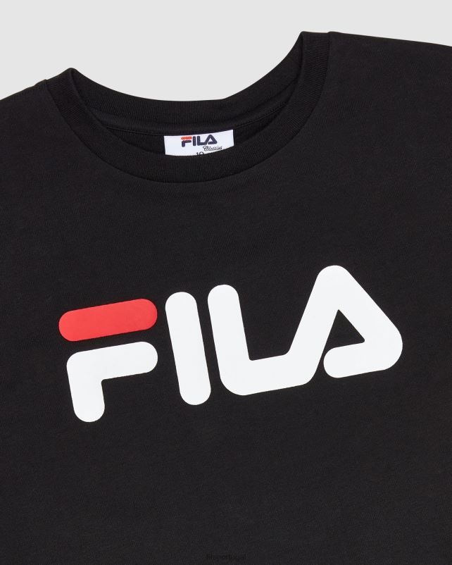 PPH0J3114 preto FILA camiseta infantil clássica preta fila