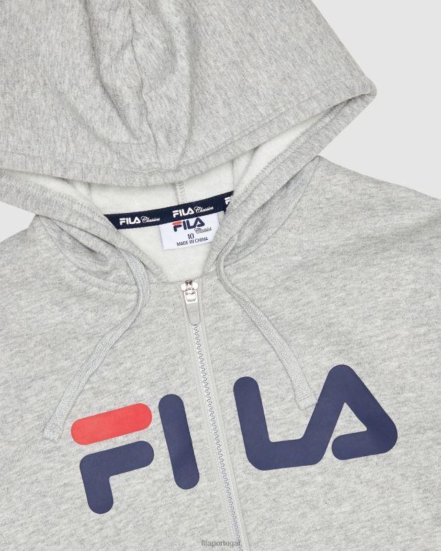 PPH0J3121 mármore prateado FILA fila classic kids zip capuz prata marle
