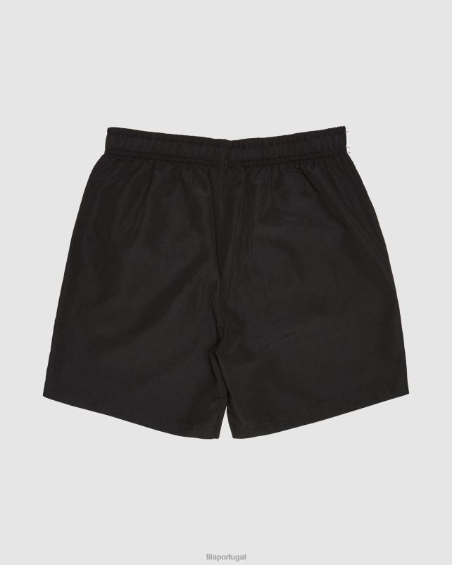 PPH0J3125 preto FILA short infantil clássico em microfibra preto fila