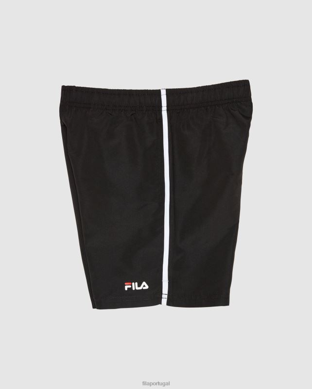 PPH0J3125 preto FILA short infantil clássico em microfibra preto fila