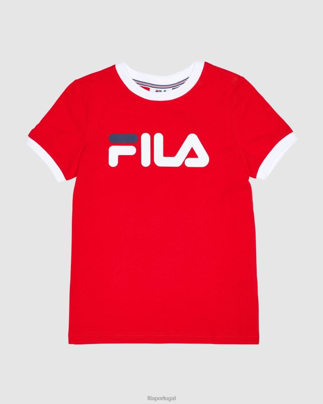 PPH0J3131 vermelho FILA camiseta ringer feminina clássica vermelha fila