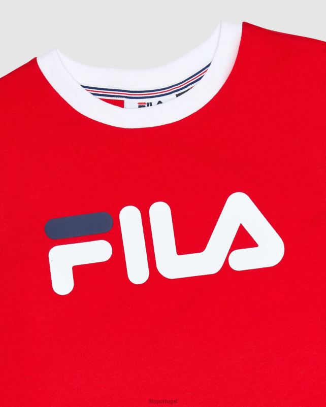 PPH0J3131 vermelho FILA camiseta ringer feminina clássica vermelha fila