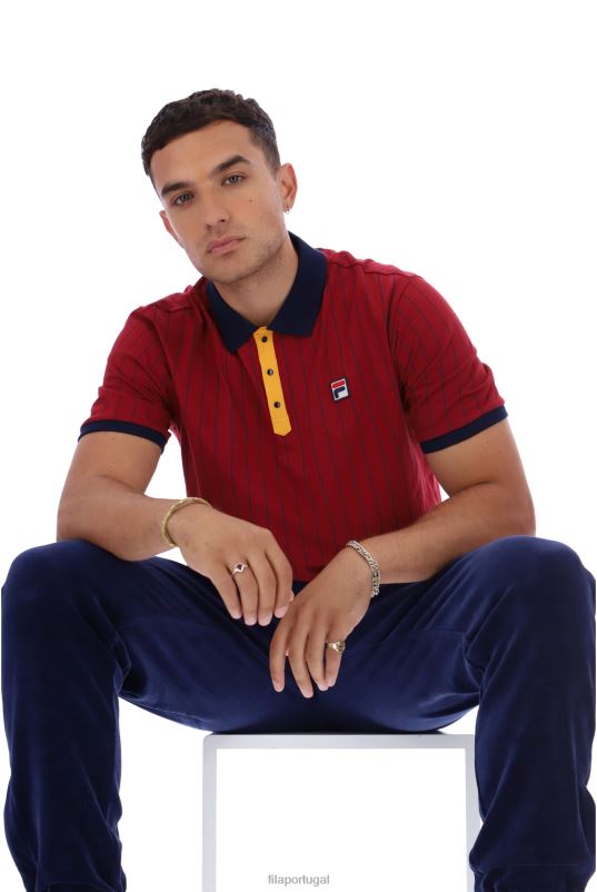 PPH0J3216FILA bb1 polo fila listrado clássico vintage