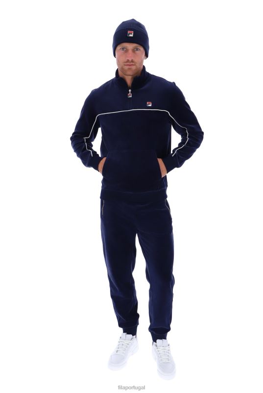 PPH0J3247FILA fila duke veludo 1/4 zip com debrum