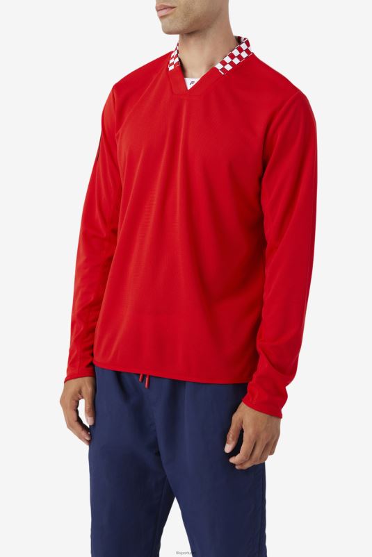 PPH0J325 vermelho FILA fila bevans park camiseta manga longa vermelha