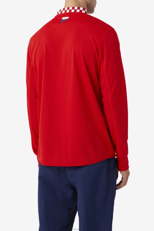 PPH0J325 vermelho FILA fila bevans park camiseta manga longa vermelha