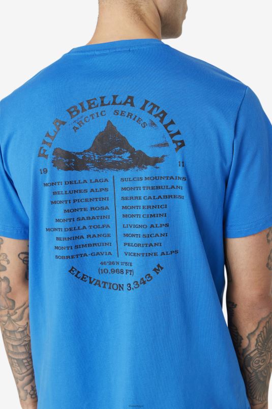 PPH0J326 Branco azulado FILA camiseta fila azul/branca