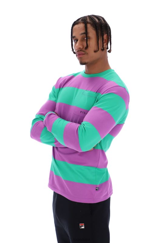 PPH0J3319FILA camiseta fila morley unissex com listras oversized e bolso de manga comprida