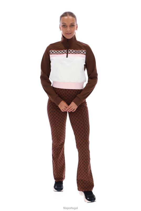 PPH0J3406FILA fila laura blusa com estampa de zíper 1/4