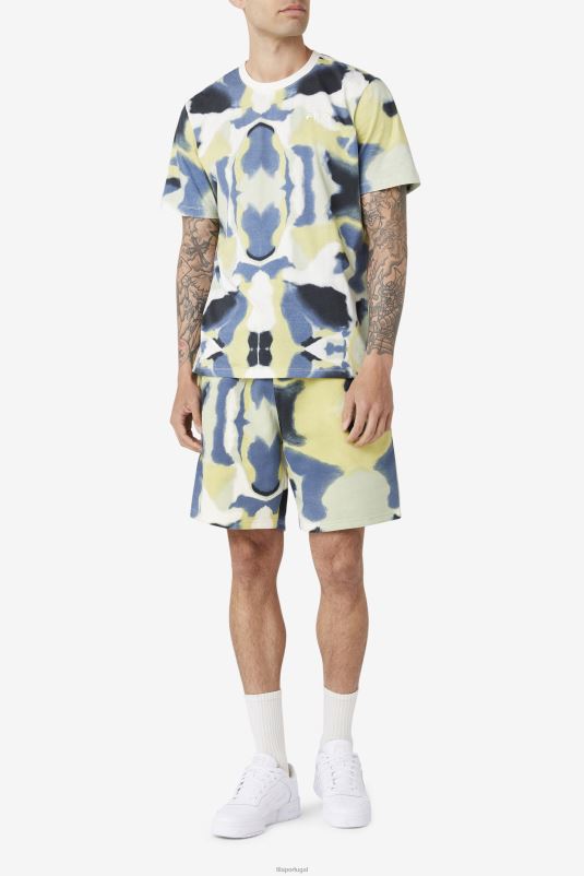 PPH0J347 impressão de pincelada FILA camiseta acotas com estampa pincelada fila