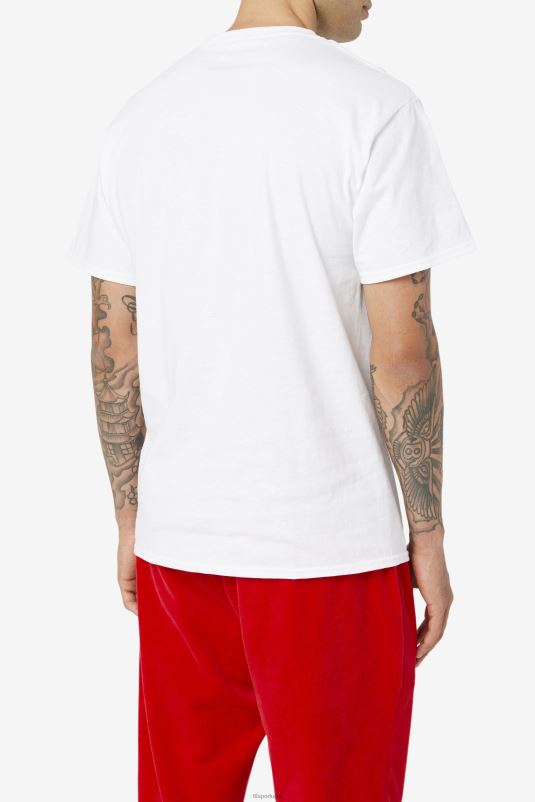 PPH0J348 branco/marinho/vermelho FILA camiseta fitness original branca/marinho/vermelha fila