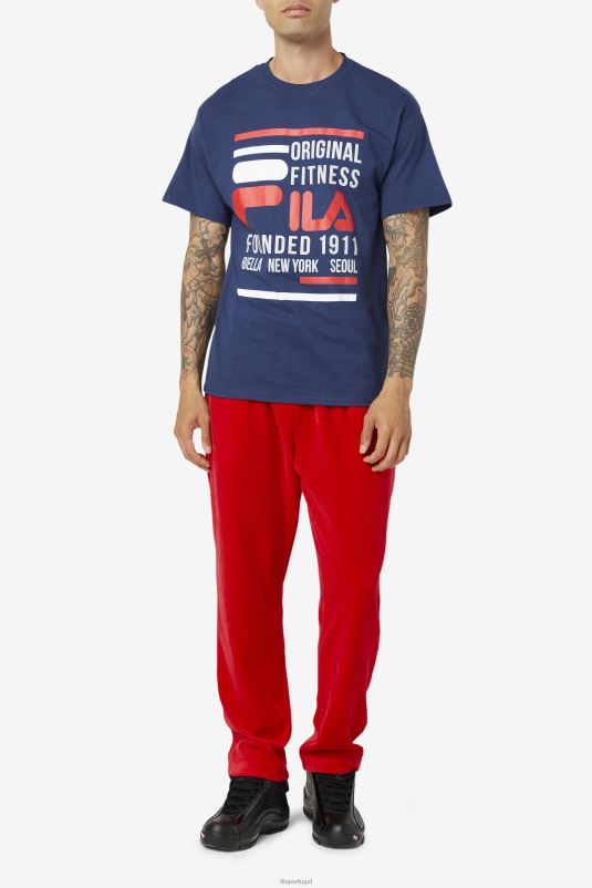 PPH0J353 marinho/vermelho/branco FILA camiseta fitness original fila azul marinho/vermelho/branco