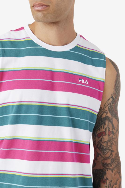 PPH0J372 branco/roxo/bayou FILA camiseta sem mangas branca/roxa/bayou sandu fila