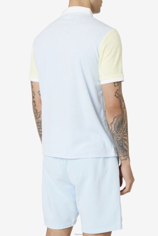 PPH0J373 azul/amarelo macio/marshmallow FILA fila gramme polo azul/tender amarelo/marshmallow