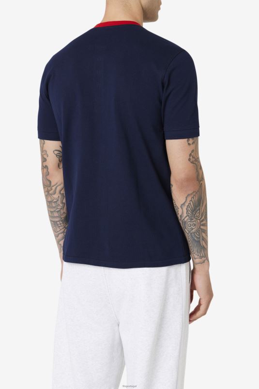 PPH0J378 marinho/vermelho FILA fila ralph henley azul marinho/vermelho