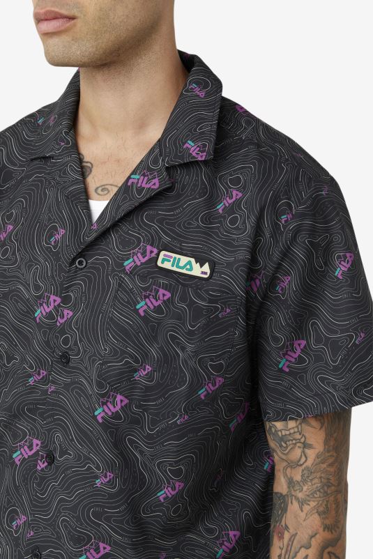 PPH0J392 preto FILA camisa topo caban fila preta