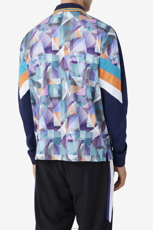 PPH0J404 marinho/azul/tangerina/branco FILA camisa de goleiro kay fila azul marinho/azul/tangerina/branco